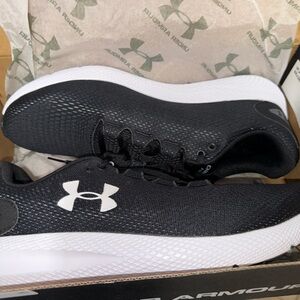 Under Armour Black Athletic Shoes with White Logo